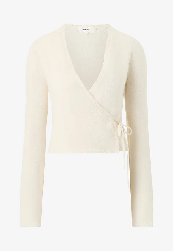 Gina Tricot - Cardigan Knitted Wrap Cardigan - Beige
