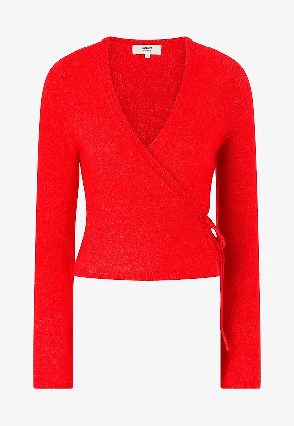 Gina Tricot - Cardigan Knitted Wrap Cardigan - Röd