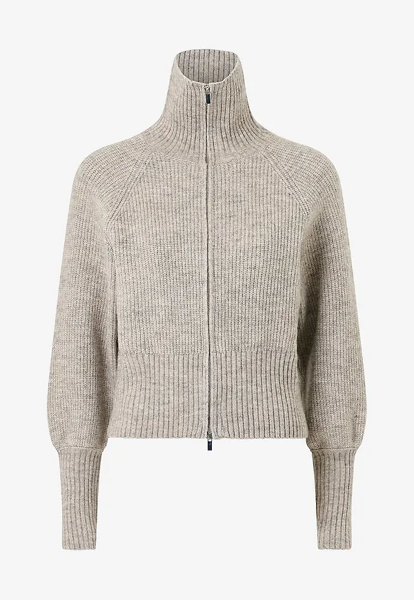 Gina Tricot - Cardigan Knitted zip cardigan - Grå