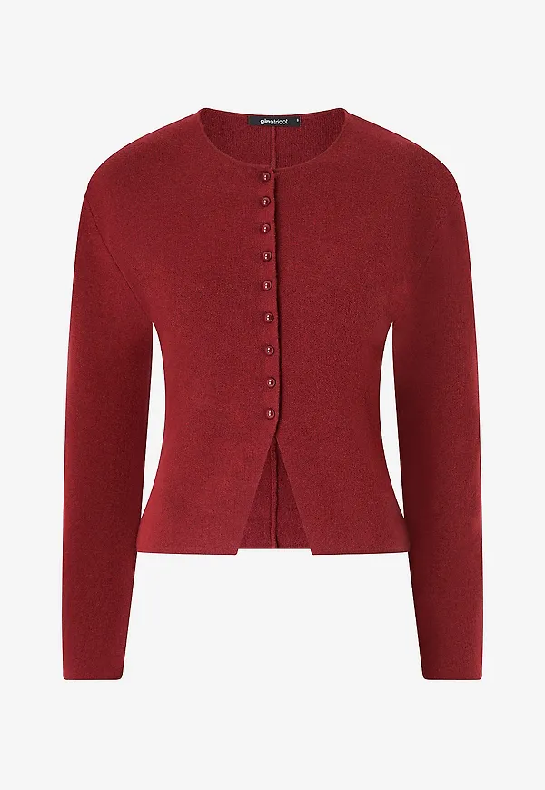 Gina Tricot - Cardigan Shaped Knitted Cardigan - Röd