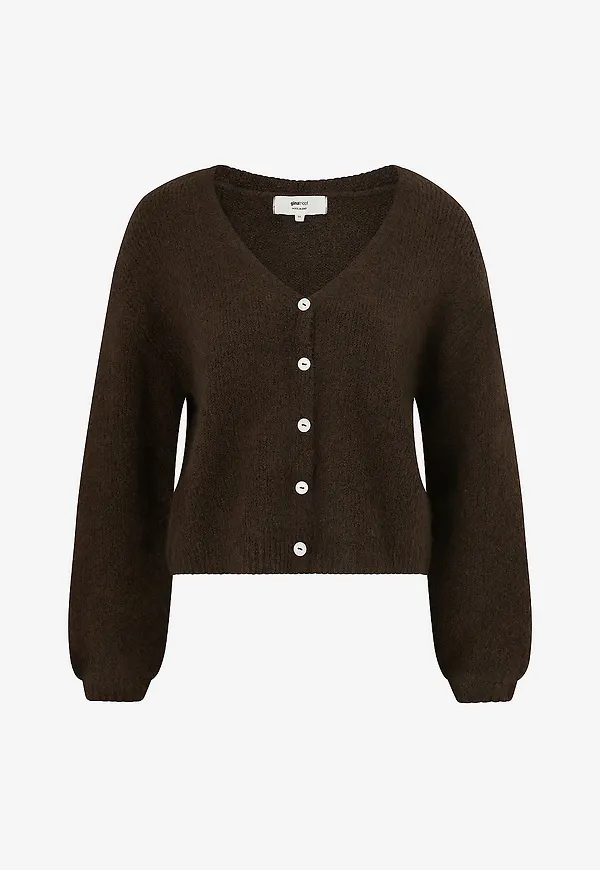 Gina Tricot - Cardigan V-neck Knitted - Brun