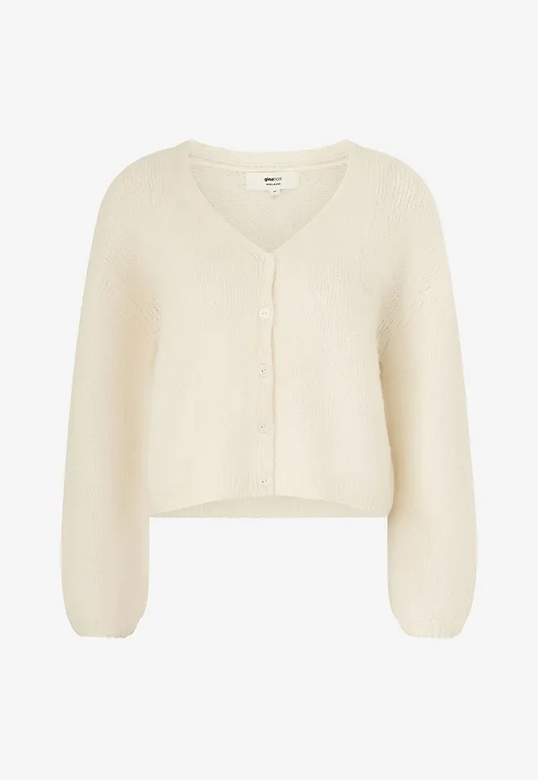 Gina Tricot - Cardigan V-neck Knitted - Natur
