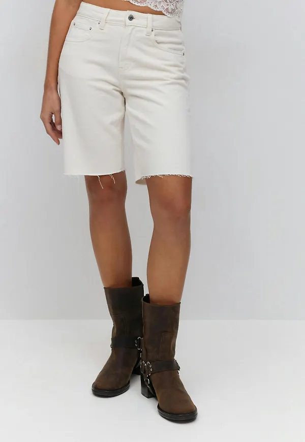 Gina Tricot - Denim jorts - jeansshorts - Vit - 44 - Dam