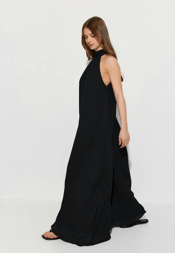 Gina Tricot - Flowy maxi dress - Långklänningar - Svart - 36 - Dam