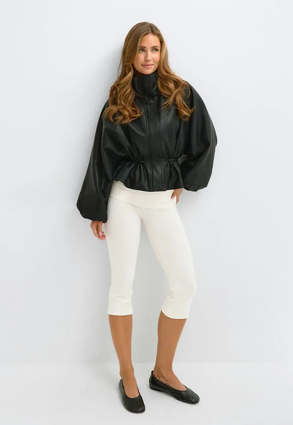 Gina Tricot - Folded capri trousers - capribyxor - Beige - XS - Dam
