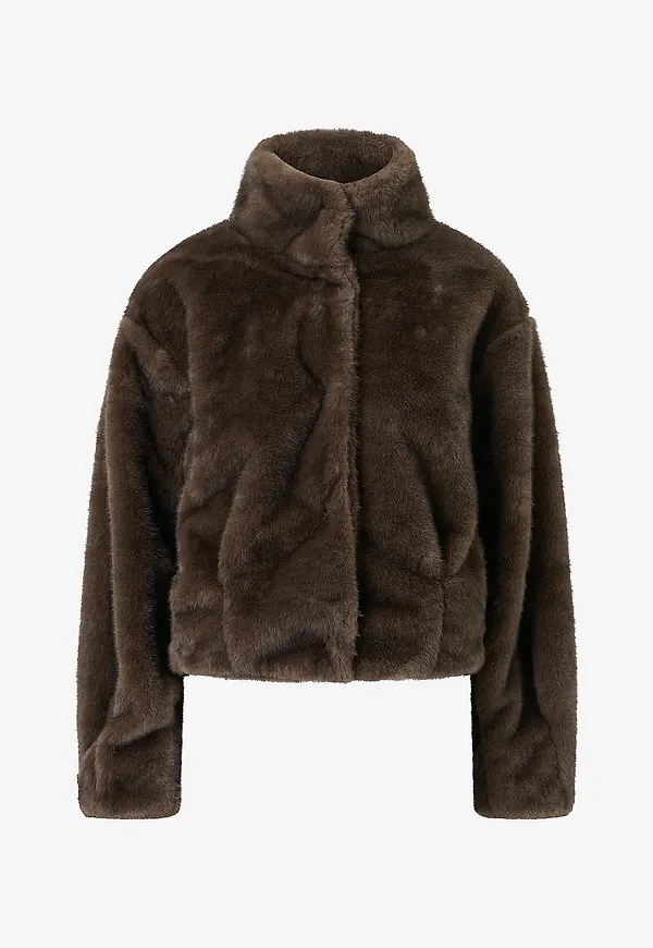 Gina Tricot - Fuskpälsjacka Faux Fur Jacket - Brun