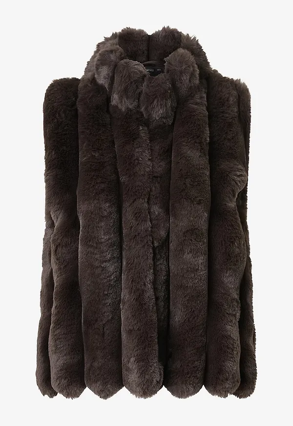 Gina Tricot - Fuskpälsväst Faux fur vest - Brun