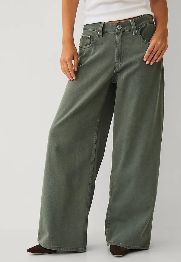 Gina Tricot - Jeans Baggy babe jeans - Grön