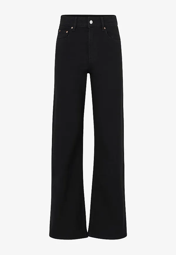 Gina Tricot - Jeans Comfy Wide Jeans - Svart