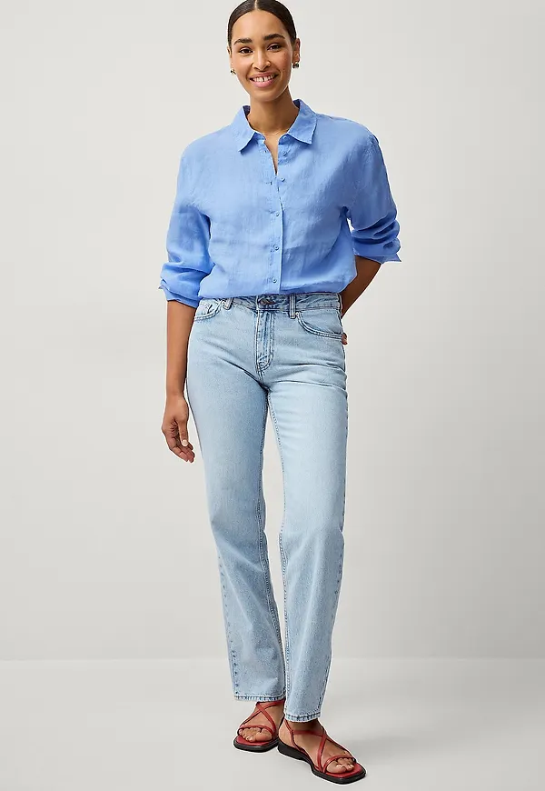 Gina Tricot - Jeans Low Straight Jeans - Blå