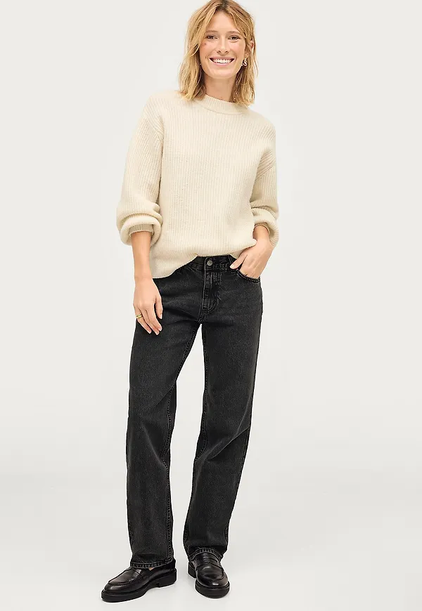 Gina Tricot - Jeans Low Straight Jeans - Svart