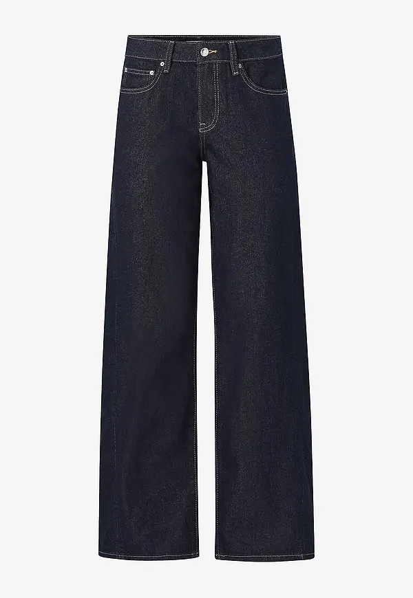 Gina Tricot - Jeans Low Wide - Blå