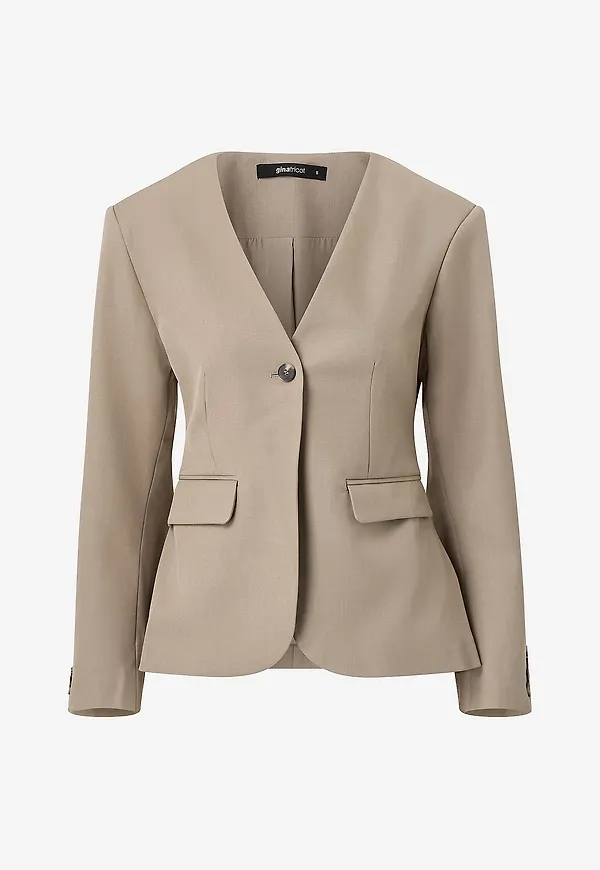 Gina Tricot - Kavaj Shaped Blazer - Beige