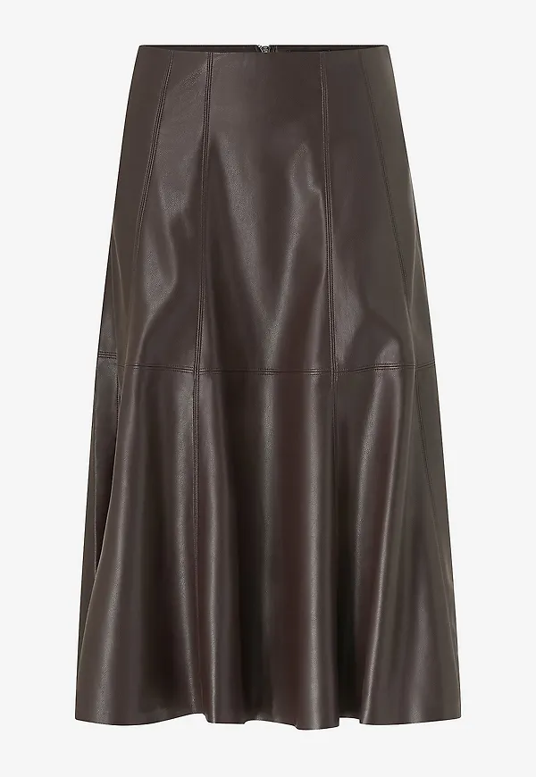Gina Tricot - Kjol Pu Midi Skirt - Brun