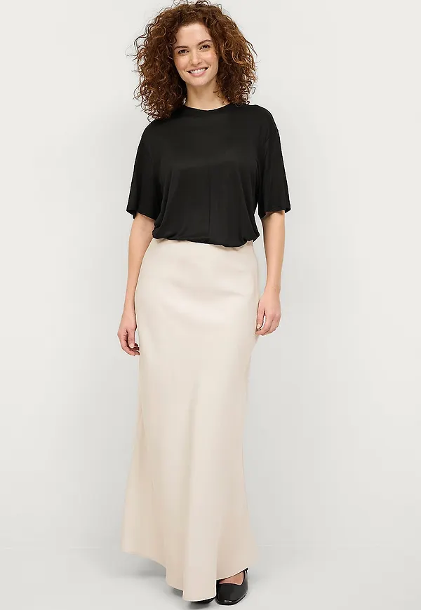 Gina Tricot - Kjol Viscose Maxi Skirt - Beige