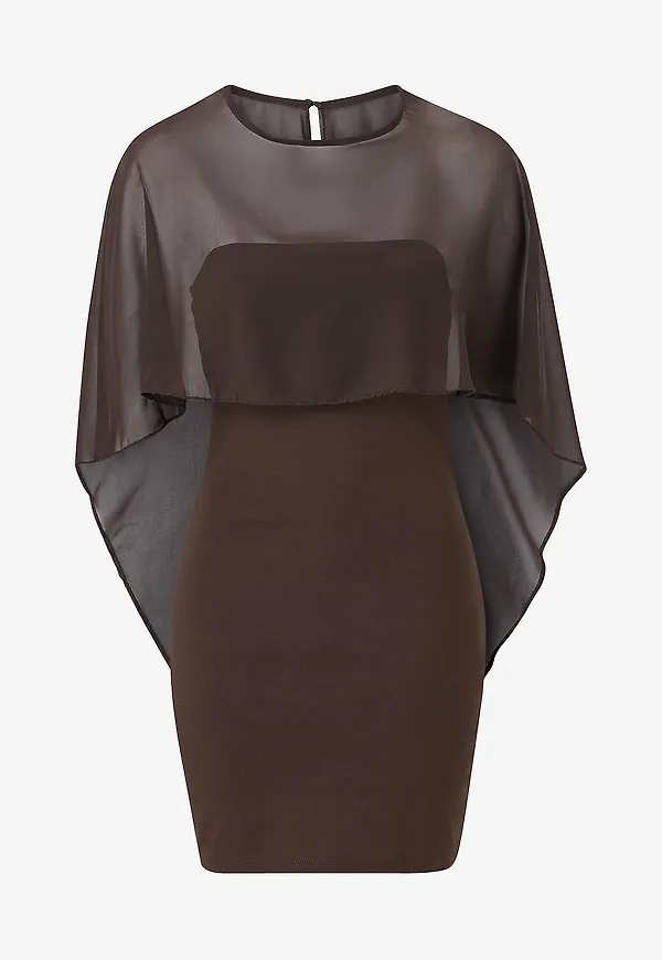 Gina Tricot - Klänning Cape Tube Dress - Brun