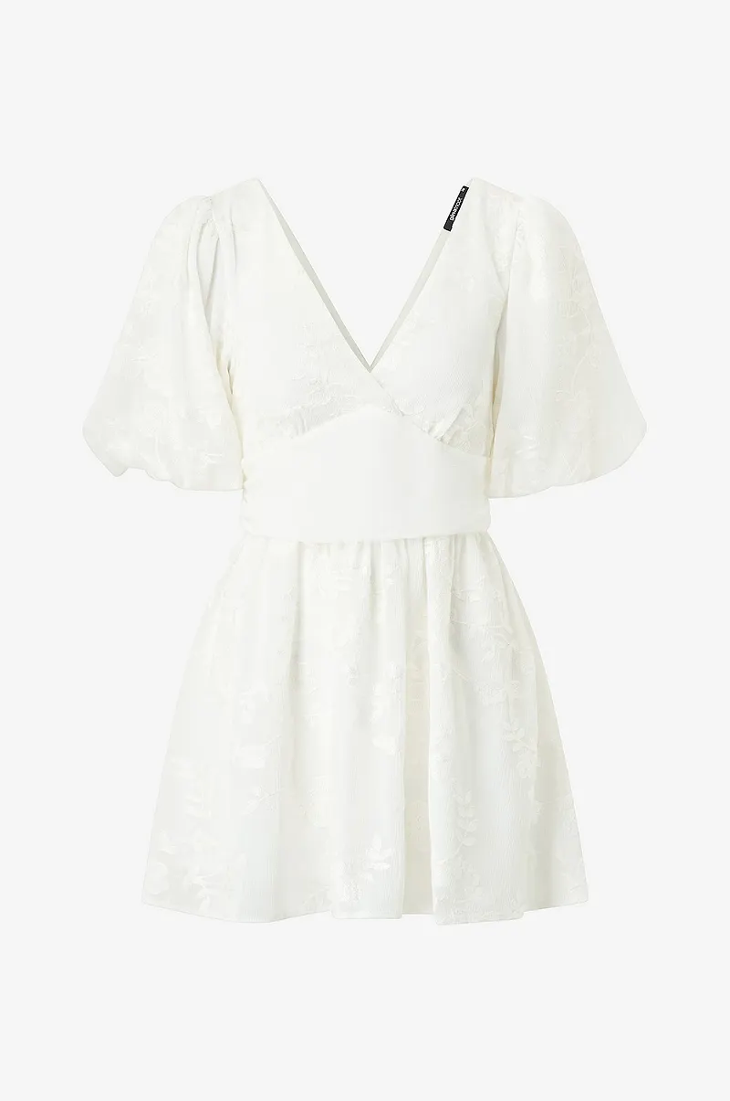 Gina Tricot - Klänning Embroidered Mini Dress - Vit