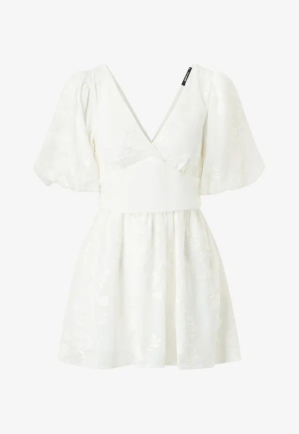 Gina Tricot - Klänning Embroidered Mini Dress - Vit