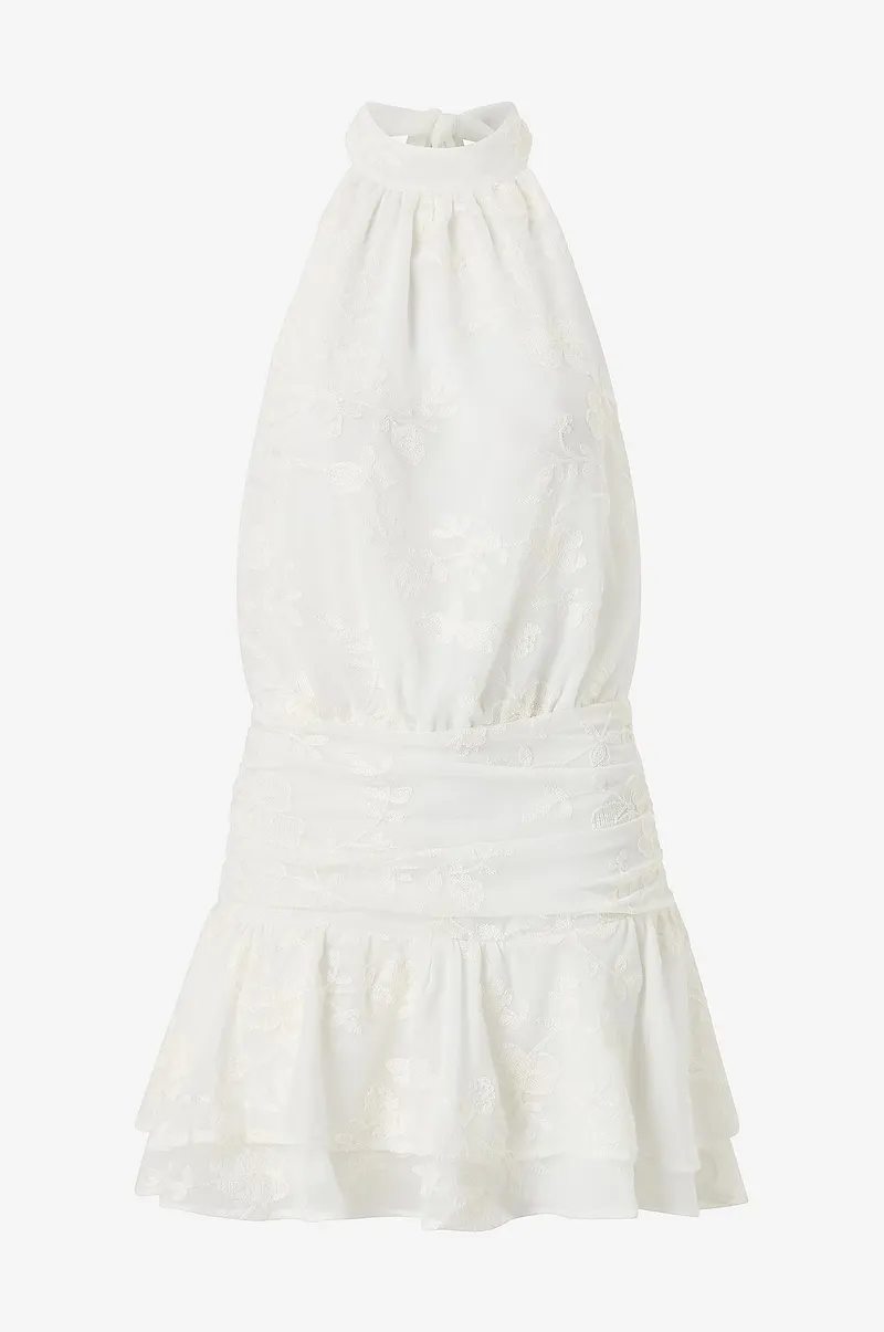 Gina Tricot - Klänning Embroidery Mini Dress - Vit