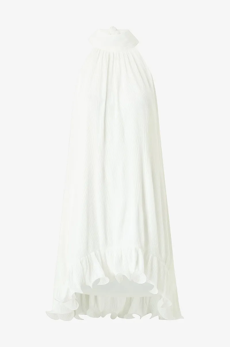 Gina Tricot - Klänning Pleated Frill Mini Dress - Vit