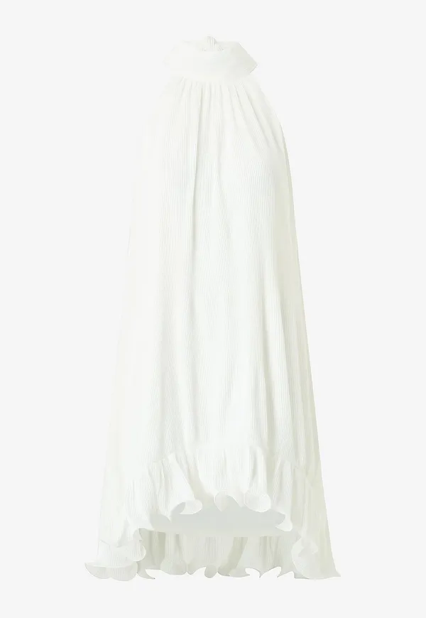 Gina Tricot - Klänning Pleated Frill Mini Dress - Vit