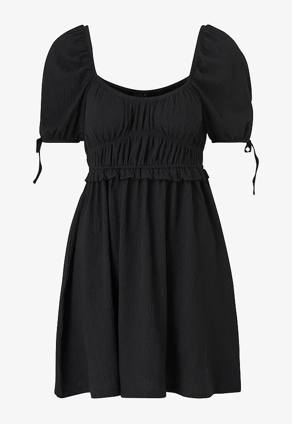 Gina Tricot - Klänning Puff Sleeve Dress - Svart