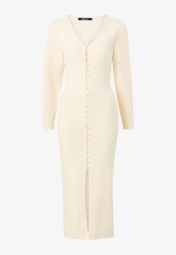 Gina Tricot - Klänning Shaped Knitted Dress - Natur