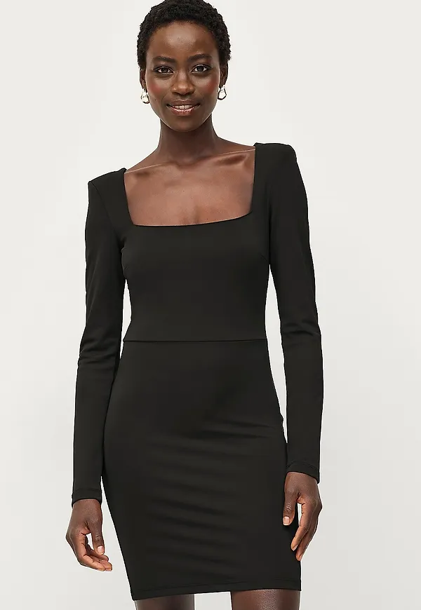 Gina Tricot - Klänning Shoulderpad Mini Dress - Svart