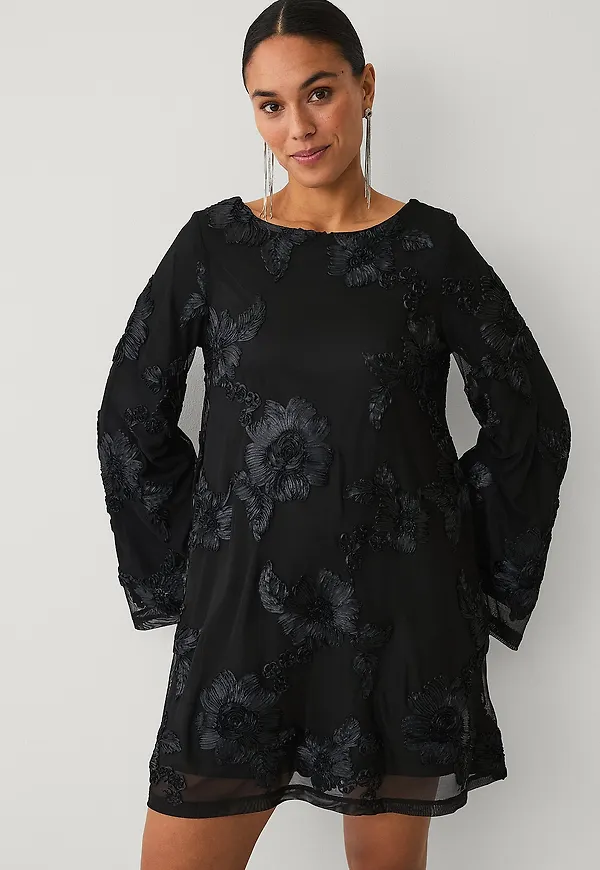 Gina Tricot - Klänning Wide Flowy Mini - Svart