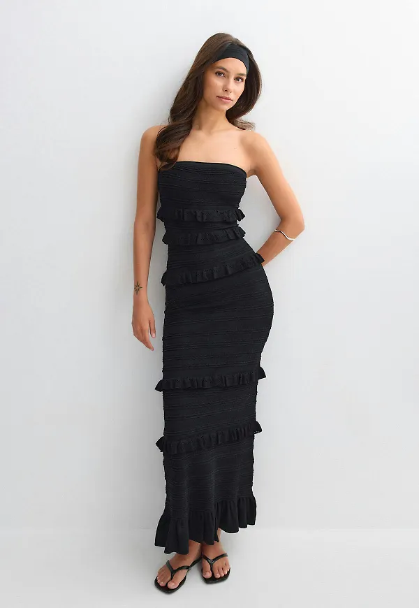 Gina Tricot - Knitted dress - Stickade klänningar - Svart - XS - Dam