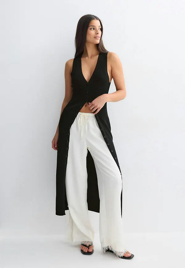 Gina Tricot - Knitted vest dress - Stickade klänningar - Svart - XS - Dam