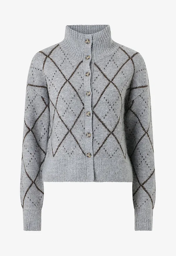 Gina Tricot - Kofta Turtleneck knitted cardigan - Grå