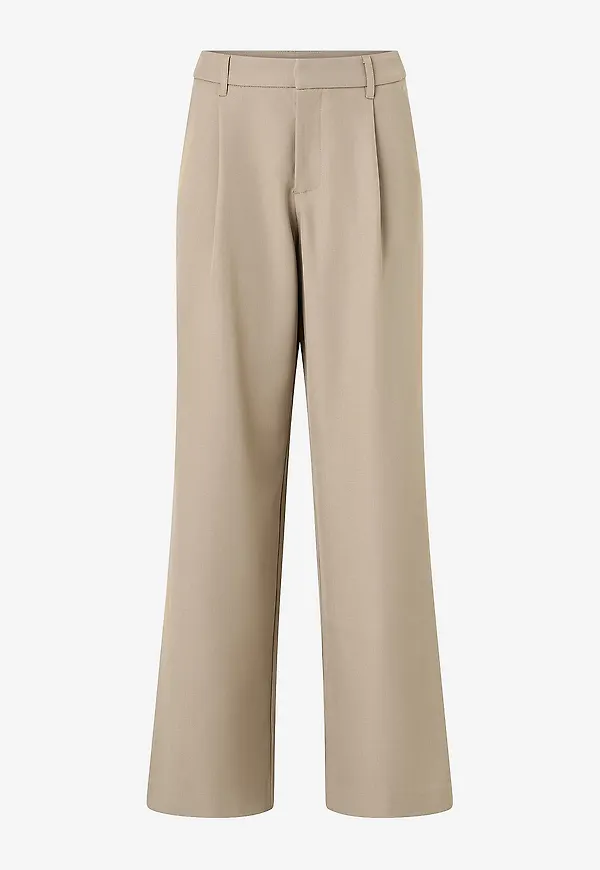 Gina Tricot - Kostymbyxor Mid Wide Pleated - Beige