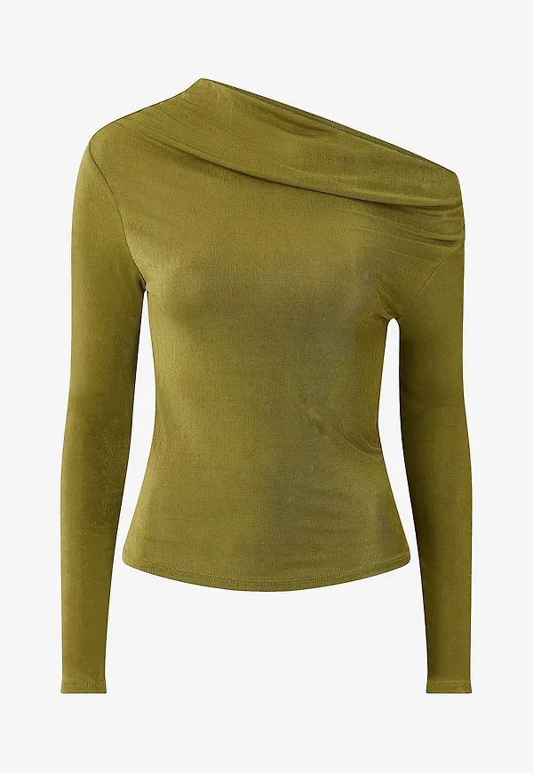 Gina Tricot - Långärmad topp Asymmetric top - Grön