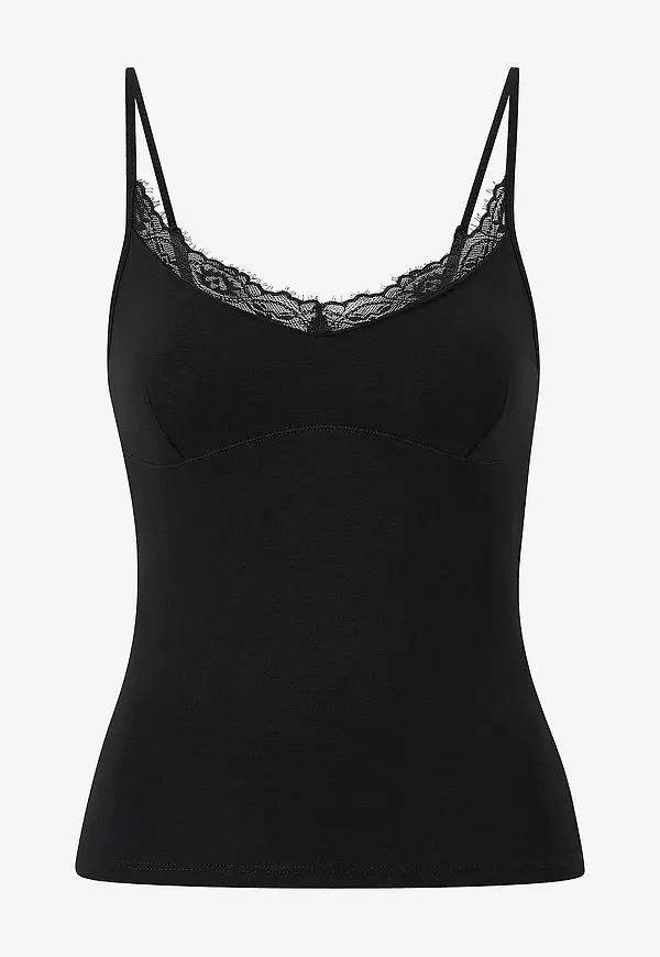 Gina Tricot - Linne Lace strap singlet - Svart