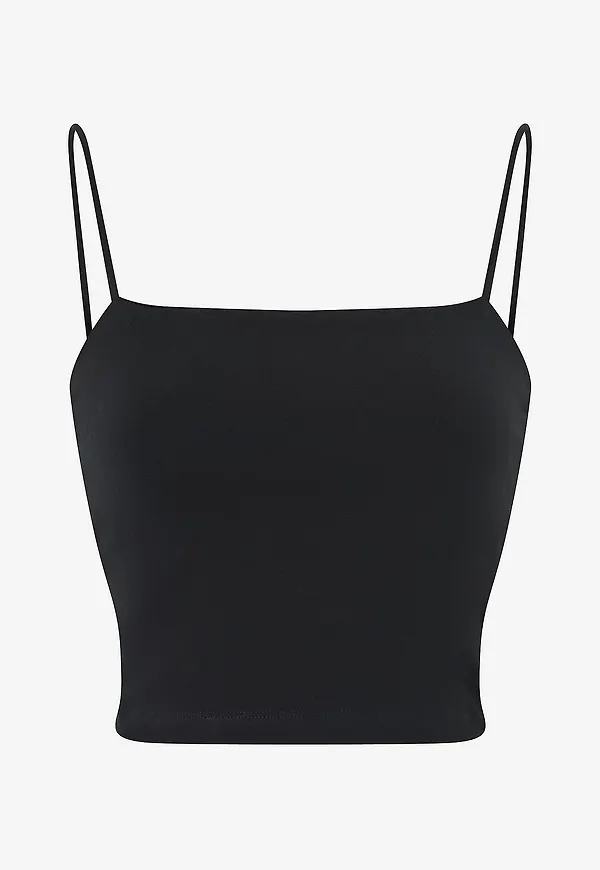 Gina Tricot - Linne Spagetti Strap Singlet - Svart