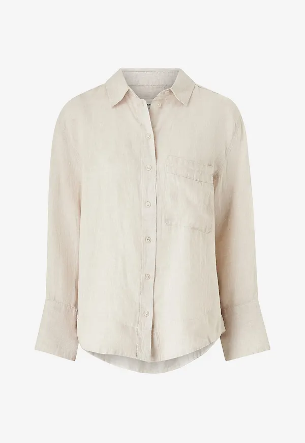Gina Tricot - Linneskjorta Linen Shirt - Beige