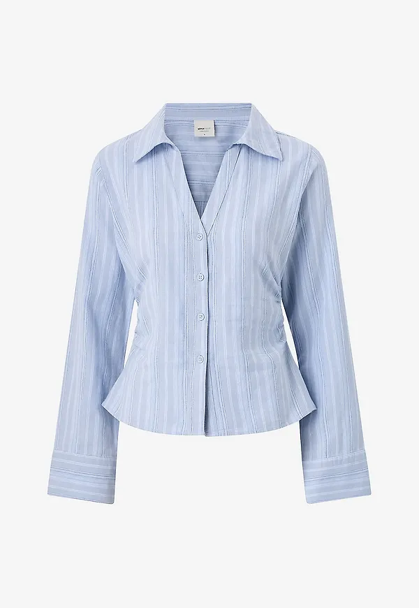 Gina Tricot - Linneskjorta Linen Shirt - Flerfärgad