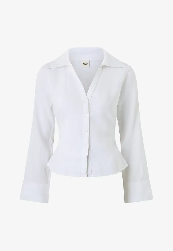 Gina Tricot - Linneskjorta Linen Shirt - Vit