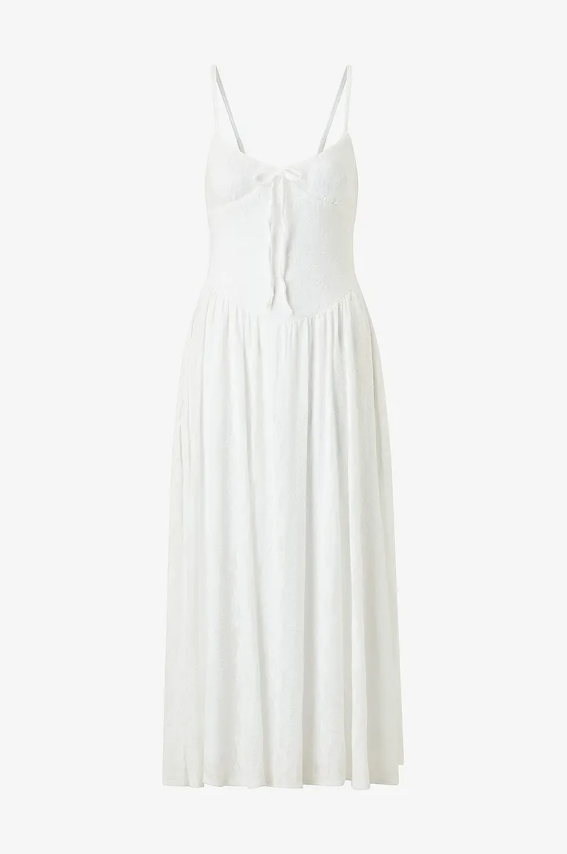Gina Tricot - Maxiklänning Floral Corset Midi - Vit