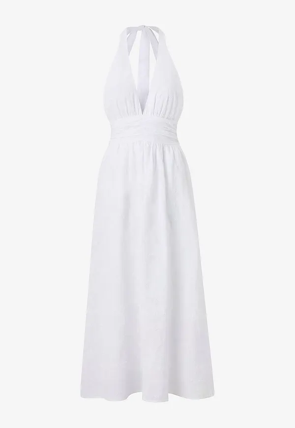 Gina Tricot - Maxiklänning Halterneck - Vit