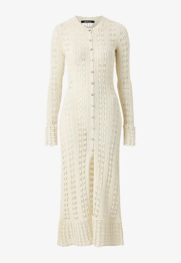 Gina Tricot - Maxiklänning Knitted Crochet - Beige