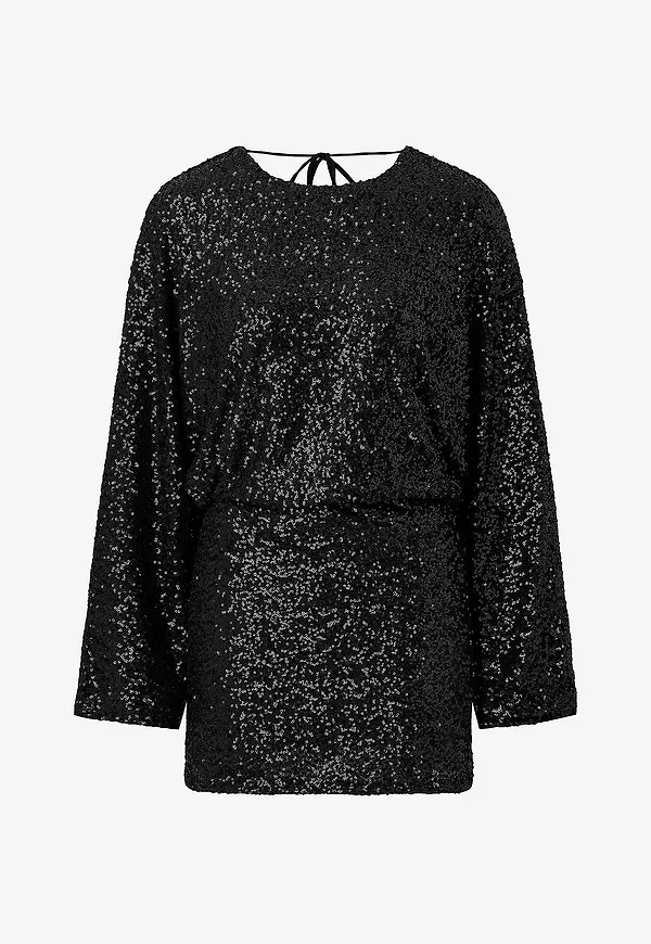 Gina Tricot - Paljettklänning Sequin Mini Dress - Svart