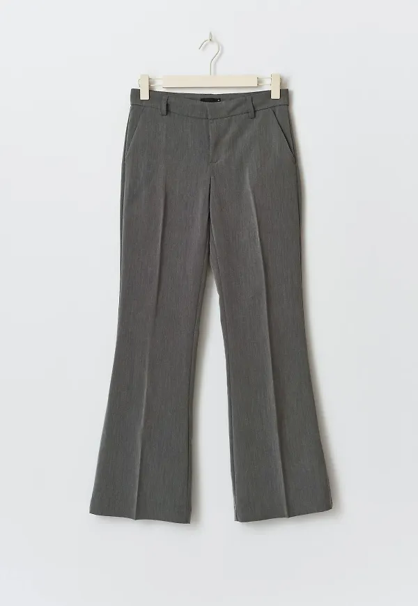 Gina Tricot - Petite relaxed trousers - vida kostymbyxor - Grå - 34 - Dam