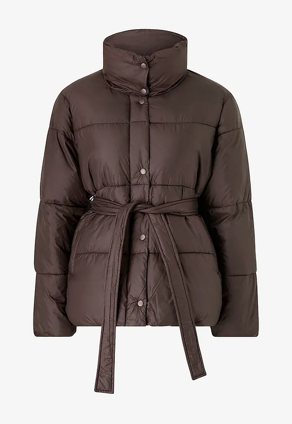Gina Tricot - Pufferjacka Belted Puffer - Brun