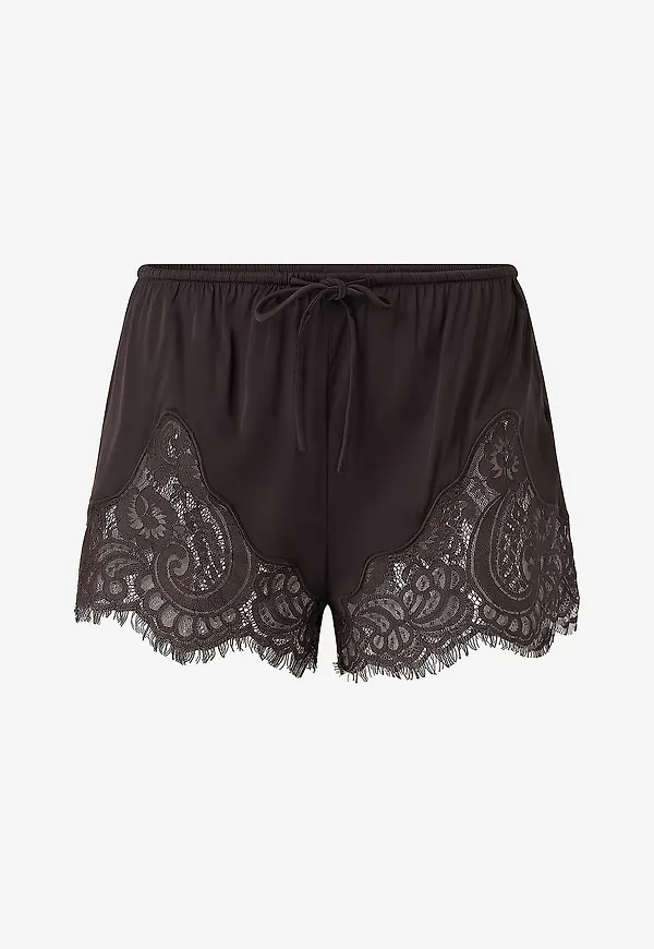 Gina Tricot - Pyjamasshorts Satin lace shorts - Brun