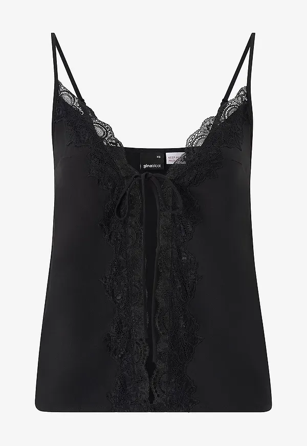 Gina Tricot - Pyjamastopp Lace Loungewear Singlet - Svart