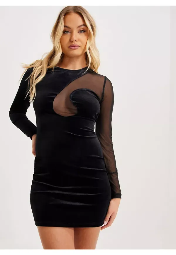 Gina Tricot Rebecka velvet dress Sammetsklänningar Black