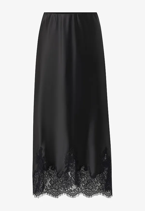 Gina Tricot - Satinkjol Satin - Svart