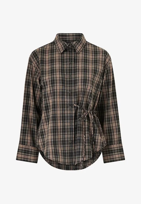 Gina Tricot - Skjorta Checked Shirt - Brun